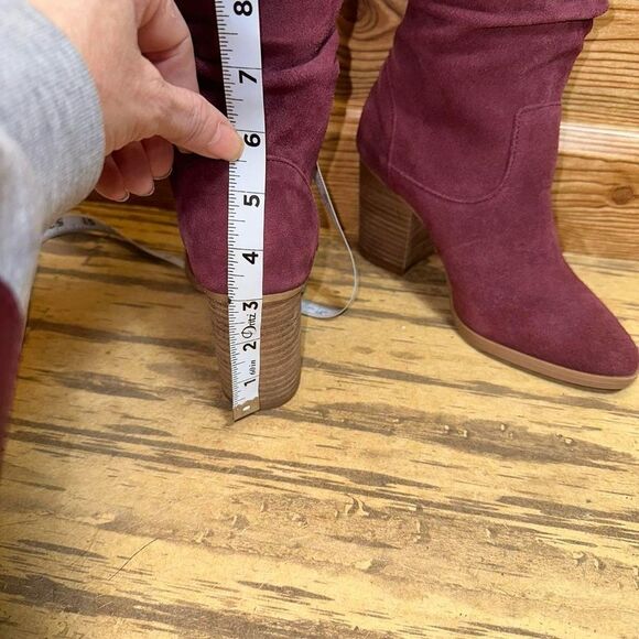 NWOT Nine West Purple Suede Slouch Boots sz 6.5 - Picture 3 of 5